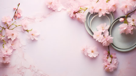 vintage spring flower flat layの素材