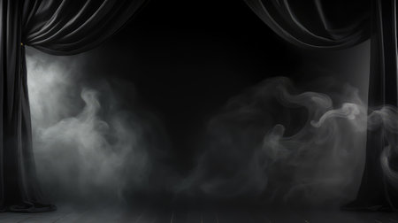 curtain black smokey backgroundの素材