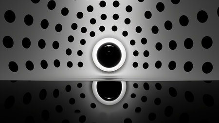 abstract black and white polka dot frameの素材