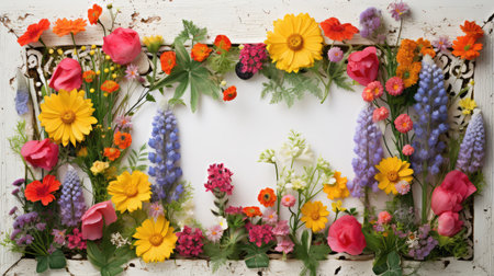 wild spring flowers frameの素材