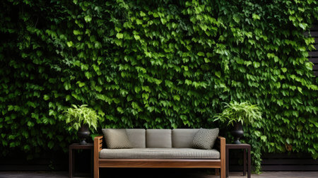 foliage wall plant backgroundの素材