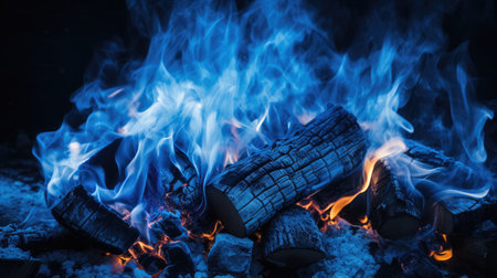 up blue real fireの素材