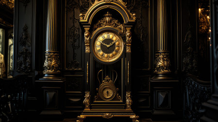 elegance black and gold clockの素材