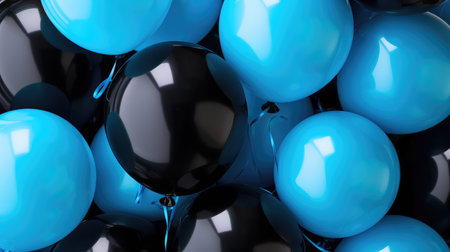 elegant black and blue balloonsの素材