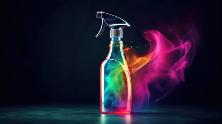 colorful spray bottle outlineの素材