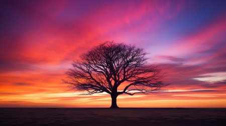vibrant tree sunriseの素材