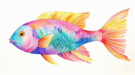 painting water color fishの素材