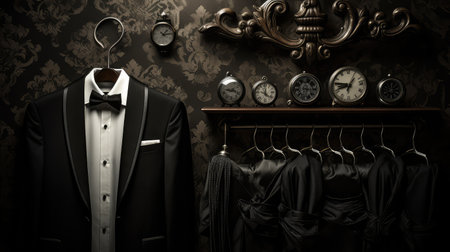 vintage black tie backgroundの素材