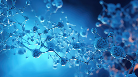 molecules blue abstract medicalの素材