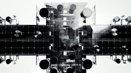 power black solar panel homeの素材