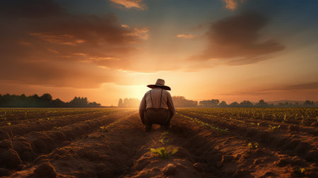 seeds farmer planting cropの素材