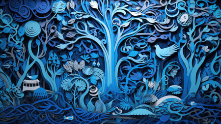 layers construction paper blueの素材