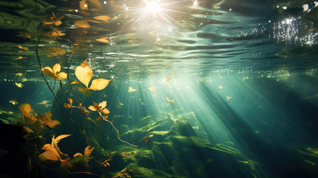underwater floating leavesの素材