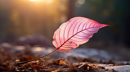 pink curved leafの素材