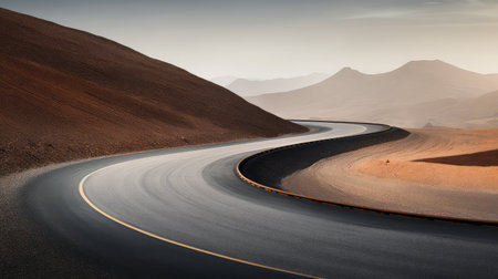 landscape curved road graphicの素材