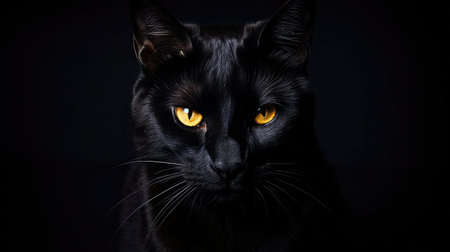 luxurious cat black backgroundの素材