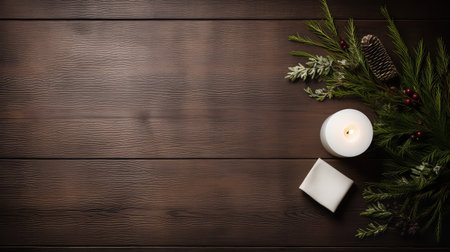 minimalist christmas flat lay woodの素材