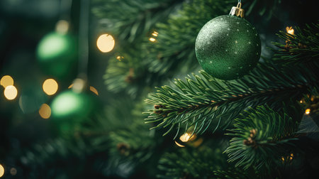 ever christmas green leavesの素材