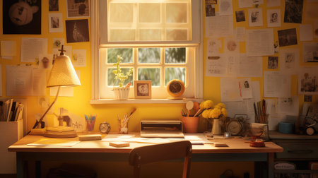 office desk yellowの素材