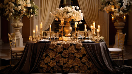 black bride and groom tableの素材