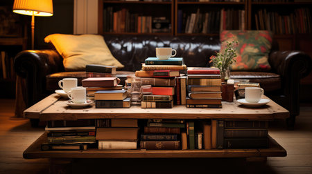 rustic books coffee tableの素材