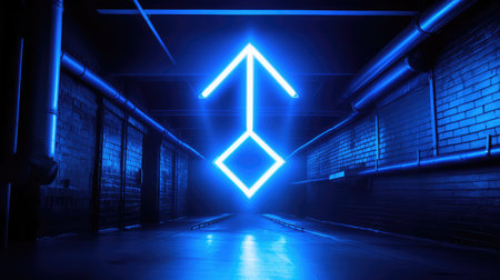 vibrant blue neon lightの素材