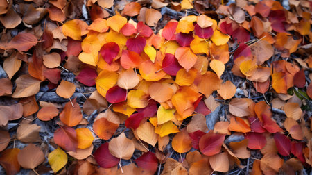 beauty fall leaves heartの素材