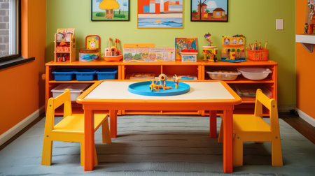 colorful orange tableの素材