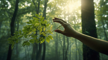 harmony hand holding treeの素材