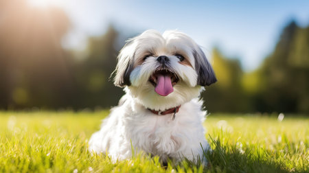 cute shih tzu white backgroundの素材
