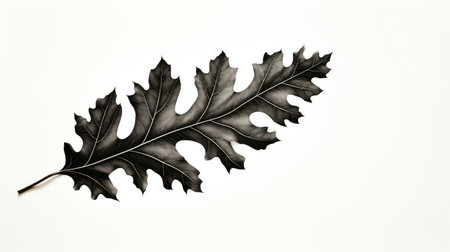 black oak leaf drawingの素材
