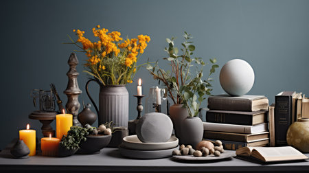 candles grey table topの素材