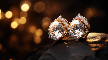 earrings light flash on goldの素材