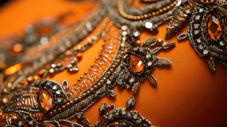 intricate orange fabricの素材