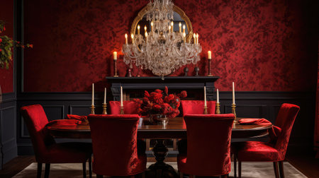 elegance red damaskの素材