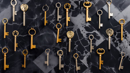 elegance key black and goldの素材