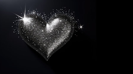 he silver glitter black backgroundの素材