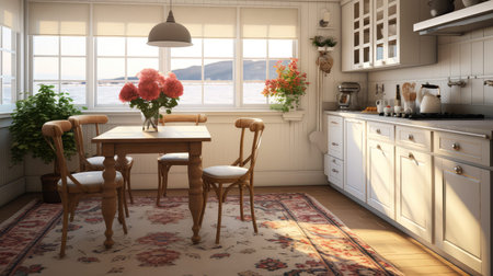 floral kitchen rugの素材