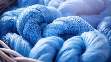 shades blue yarn textureの素材