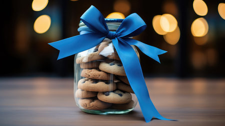 cookies blue bow ribbonの素材