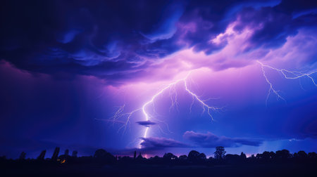 intense blue purple skyの素材