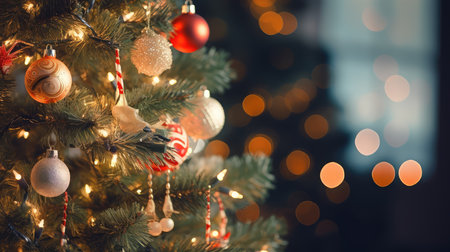 decorations christmas tree soft focusの素材
