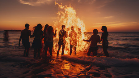 flames water fireの素材