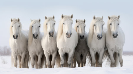 snowy white horsesの素材