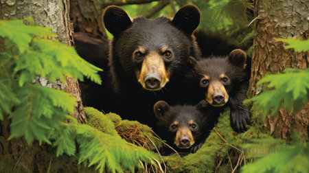 branches bear in treeの素材