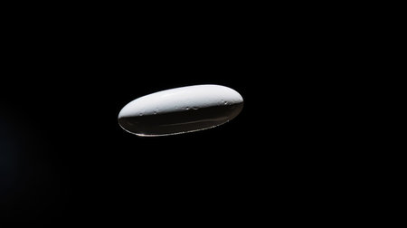 floating white pill black background artの素材