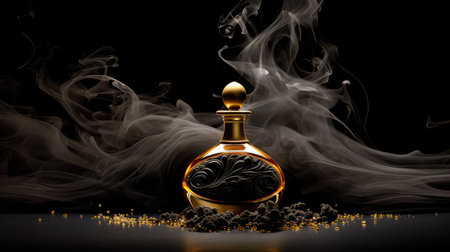 luxury black gold smokeの素材