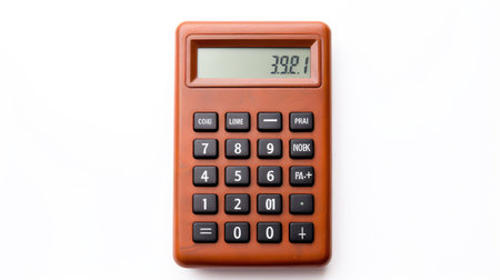 metal calculator isolated on whiteの素材