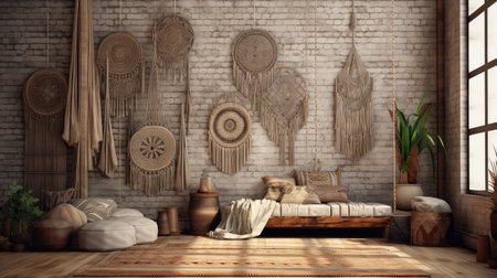 woven boho wallの素材