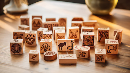 shapes wooden stampの素材